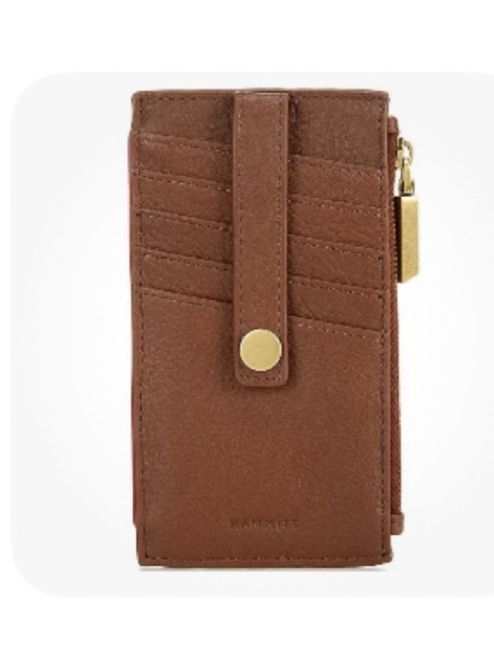 NWT Hammitt 210 West Wallet Card Holder Chocolate Brown Pebble Antique Gold - Picture 13 of 13